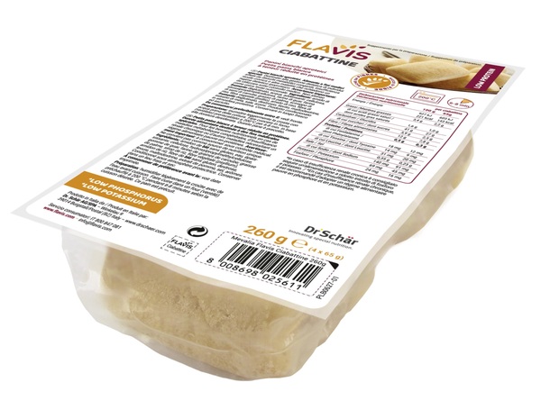 FLAVIS CIABATTINE PANINI BIANCHI APROTEICI 4 PEZZI DA 65 G - UniversoFarmacie.it
