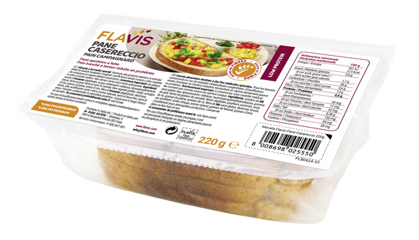 FLAVIS PANE CASERECCIO PANE APROTEICO A FETTE 220 G - UniversoFarmacie.it