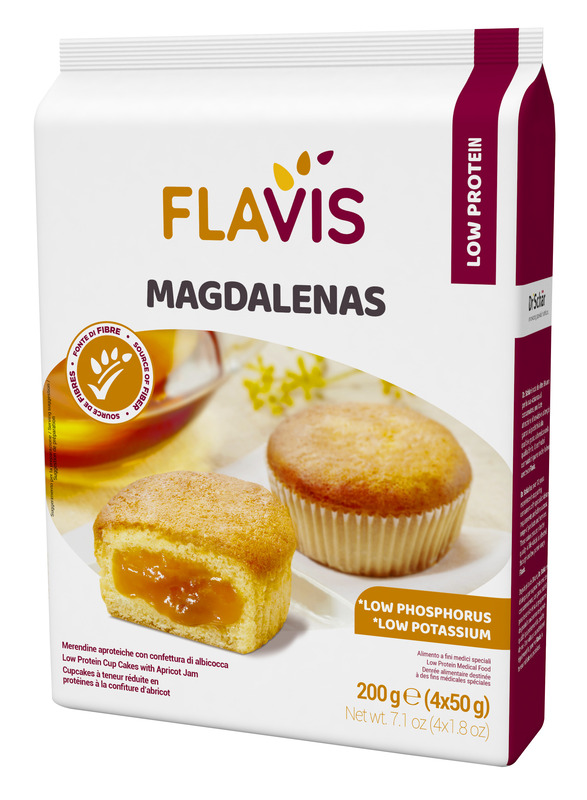 FLAVIS MAGDALENAS MERENDINE APROTEICHE CON CONFETTURA DI ALBICOCCA 4 MONOPORZIONI DA 50 G - UniversoFarmacie.it