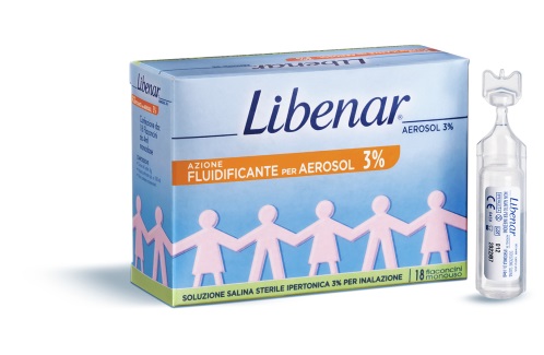 SOLUZIONE SALINA IPERTONICA 3% LIBENAR PER INALAZIONE CON AEROSOL 18 FLACONCINI MONOUSO X 4ML - UniversoFarmacie.it