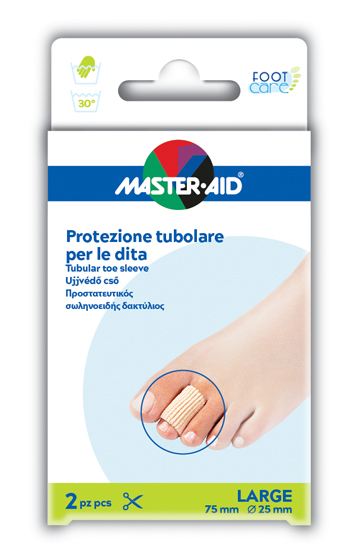 PROTEZIONE TUBOLARE IN GEL MASTER-AID FOOTCARE ELASTICIZZATO LARGE 7,5 CM 20 MM 2 PEZZI C5 - UniversoFarmacie.it