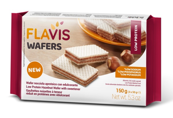 FLAVIS WAFERS NOCCIOLA APROTEICO 3 PORZIONI DA 50 G - UniversoFarmacie.it