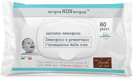 FIOCCHI DI RISO ACQUA NON ACQUA SALVIETTE DETERGENTI 60 PEZZI - UniversoFarmacie.it