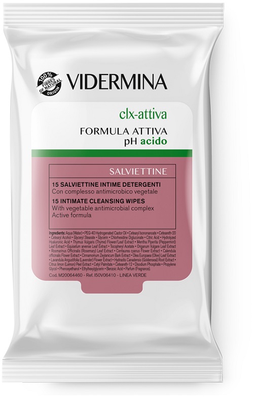 VIDERMINA CLX ATTIVA 15 SALVIETTE INTIME DETERGENTI - UniversoFarmacie.it