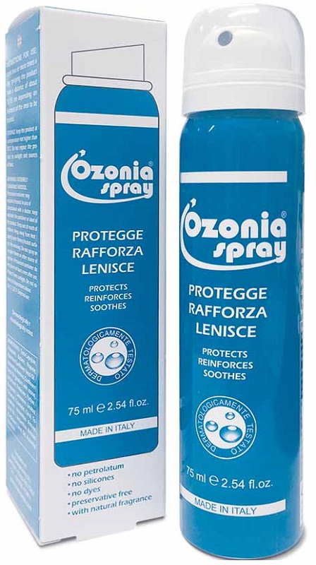 OZONIA SPRAY A BASE DI OLIO OZONIZZATO PER CUTE E MUCOSE ARROSSATE INFIAMMATE DISTROFICHE SENSIBILI 75 ML - UniversoFarmacie.it