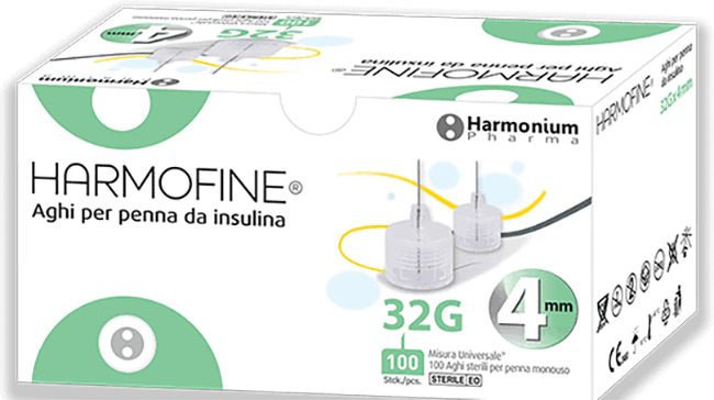 AGO HARMOFINE PENNA DA INSULINA GAUGE 32 4MM 100 PEZZI - UniversoFarmacie.it