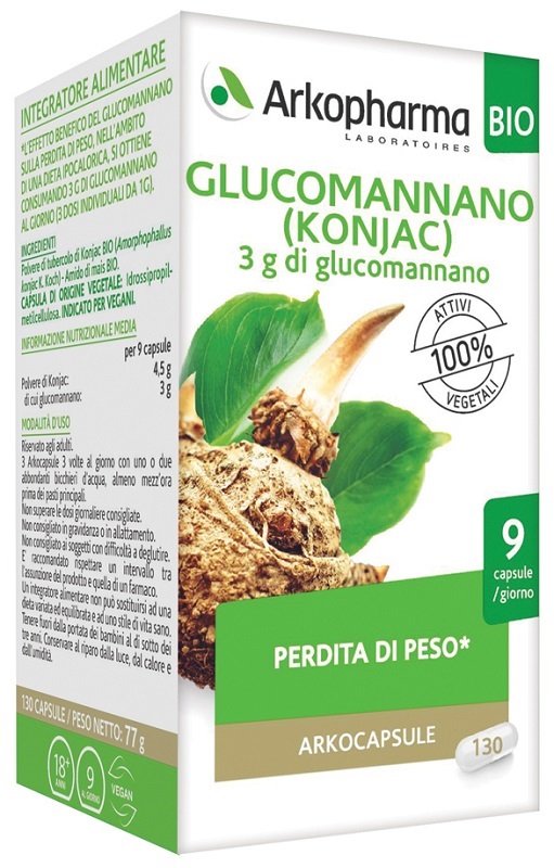 ARKO CAPSULE GLUCOMANNANO BIO 130 CAPSULE - UniversoFarmacie.it