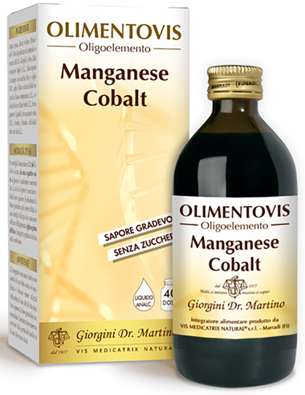 OLIMENTOVIS OLIGOELEMENTO MANGANESE COBALT LIQUIDO ANALCOLICO SENZA ZUCCHERI 200 ML 40 DOSI - UniversoFarmacie.it