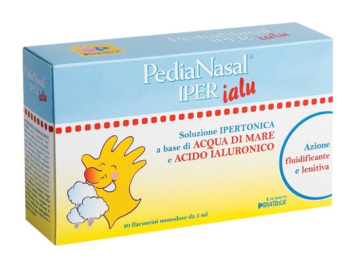PEDIANASAL IPER SOLUZIONE IPERTONICA CON ACIDO IALURONICO 20 FLACONCINI MONODOSE DA 5 ML - UniversoFarmacie.it