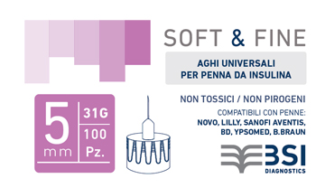 AGO PER PENNA DA INSULINA SOFT&FINE 31 GAUGE 5 MM 100 PEZZI - UniversoFarmacie.it
