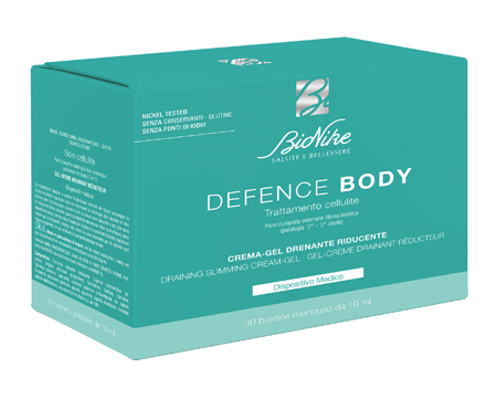 DEFENCE BODY TRATTAMENTO CELLULITE CREMA GEL DRENANTE RIDUCENTE 30 BUSTINE DA 10 ML - UniversoFarmacie.it
