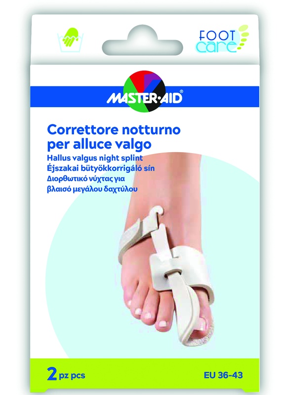 CORRETTORE NOTTE ALLUCE VALGO MASTER-AID FOOTCARE 36-43 2 PEZZI D10 - UniversoFarmacie.it