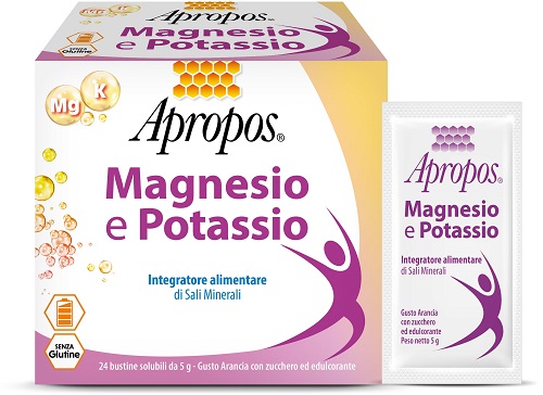 APROPOS MAGNESIO POTASSIO 24 BUSTINE DA 5 G GUSTO ARANCIA - UniversoFarmacie.it
