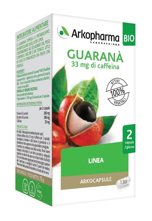 ARKO CAPSULE GUARANA' BIO 130 CAPSULE - UniversoFarmacie.it