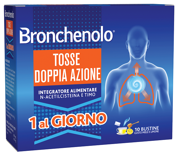 BRONCHENOLO TOSSE DOPPIA AZIONE 10 BUSTINE - UniversoFarmacie.it
