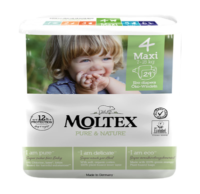 PANNOLINI MOLTEX PURE & NATURE MAXI 7-14 KG TAGLIA 4 29 PEZZI - UniversoFarmacie.it