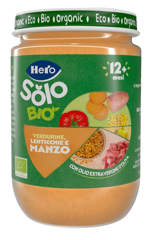 HERO SOLO OMOGENEIZZATO VERDURINE LENTICCHIE MANZO 100% BIO 190 G - UniversoFarmacie.it