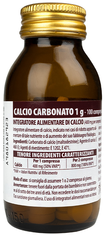 CALCIO CARBONATO NUOVA FORMULA 1 G 100 COMPRESSE - UniversoFarmacie.it