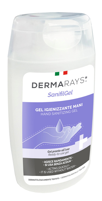 DERMARAYS SANIFIL GEL IGIENIZZANTE MANI PRONTO ALL'USO ALCOOL 80% 100 ML - UniversoFarmacie.it