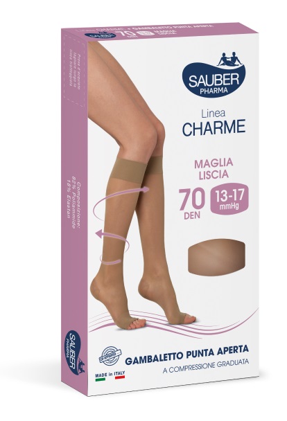 SAUBER GAMBALETTO OPEN TOE 70 DENARI MAGLIA LISCIA MEDIO TAGLIA 2 - UniversoFarmacie.it
