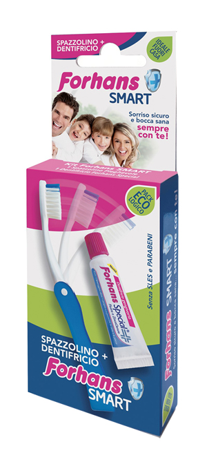 FORHANS SMART KIT IGIENE ORALE SPAZZOLINO PIEGHEVOLE + DENTIFRICIO 12 ML - UniversoFarmacie.it