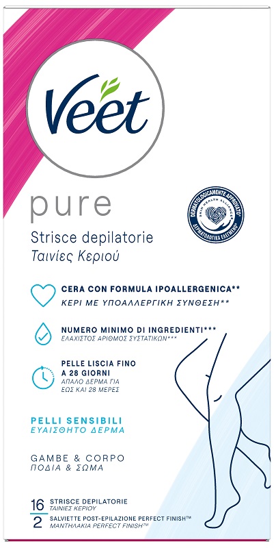 VEET STRISCE CORPO IPOALLERGENICHE 16 PEZZI - UniversoFarmacie.it