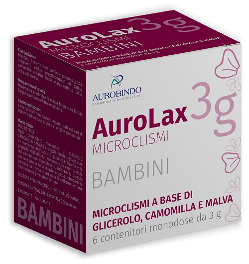 MICROCLISMI PER BAMBINI AUROLAX 6 CONTENITORI 3 G - UniversoFarmacie.it