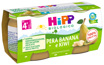HIPP BIO OMOGENEIZZATO KIWI/BANANA/PERA 2X80 G - UniversoFarmacie.it