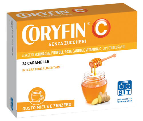 CORYFIN C SENZA ZUCCHERO MIELE ZENZERO 24 CARAMELLE - UniversoFarmacie.it