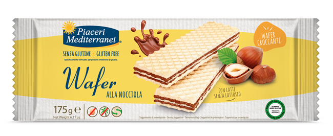PIACERI MEDITERRANEI WAFER NOCCIOLA 175 G - UniversoFarmacie.it