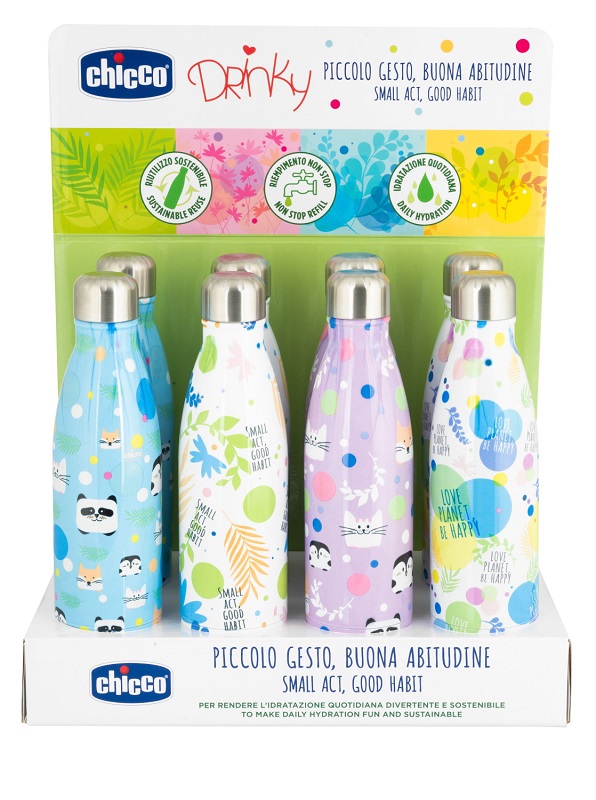 CHICCO BOTTIGLIA INOX DA 500 ML DISPLAY BOX - UniversoFarmacie.it