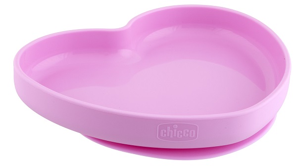 CHICCO PIATTO CUORE VENTOSA SILICONE ROSA - UniversoFarmacie.it