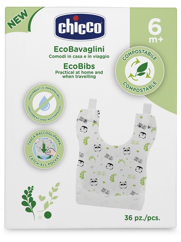 CHICCO BAVAGLINI MONOUSO COMPOSTABILI 36 PEZZI - UniversoFarmacie.it