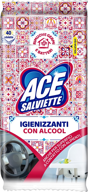 ACE SALVIETTE IGIENIZZANTI ALCOOL 40 PEZZI - UniversoFarmacie.it