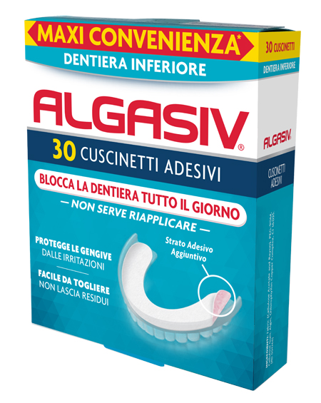 ALGASIV ADESIVO PER PROTESI DENTARIA INFERIORE 30 PEZZI - UniversoFarmacie.it
