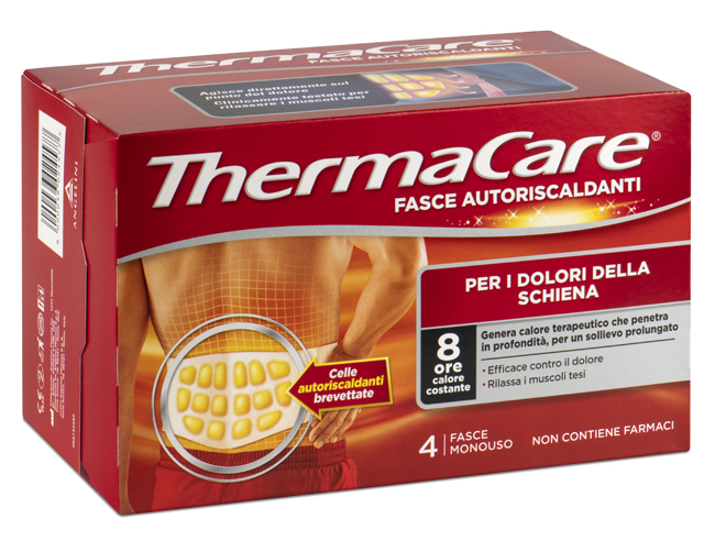 FASCIA AUTORISCALDANTE A CALORE TERAPEUTICO THERMACARE SCHIENA 4 PEZZI - UniversoFarmacie.it