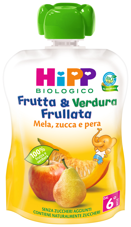 HIPP BIO FRUTTA & VERDURA MELA PERA ZUCCA 90 G - UniversoFarmacie.it
