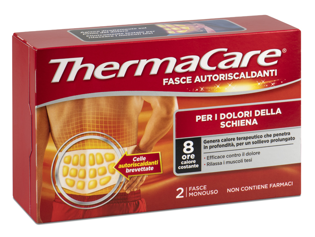 FASCIA AUTORISCALDANTE A CALORE TERAPEUTICO THERMACARE SCHIENA 2 PEZZI - UniversoFarmacie.it