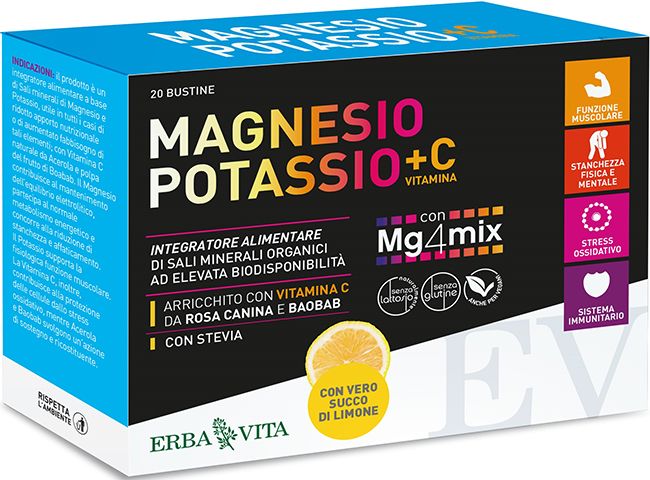 MAGNESIO POTASSIO +C VITAMINA GUSTO LIMONE 20 BUSTINE DA 3,8 G - UniversoFarmacie.it