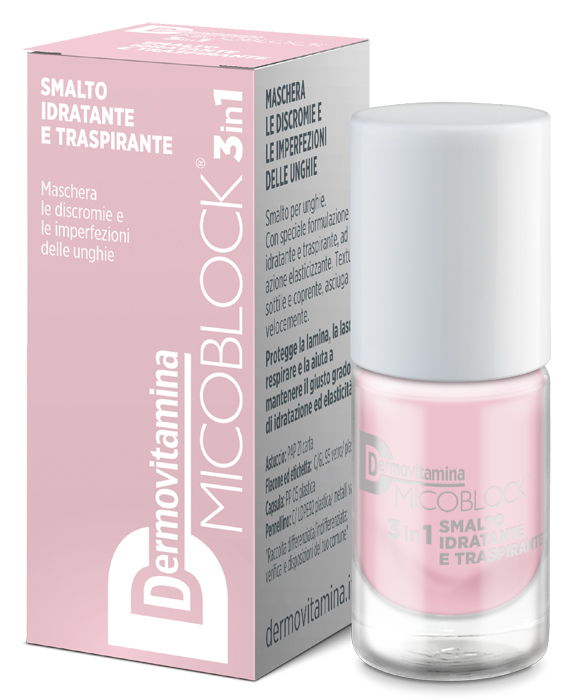 DERMOVITAMINA MICOBLOCK 3 IN 1 SMALTO IDRATANTE E TRASPIRANTE ROSA CHIARO 5 ML - UniversoFarmacie.it