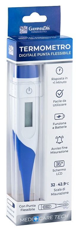 TERMOMETRO DIGITALE PUNTA FLESSIBILE CON CUSTODIA PROTETTIVA MEDICARE - UniversoFarmacie.it