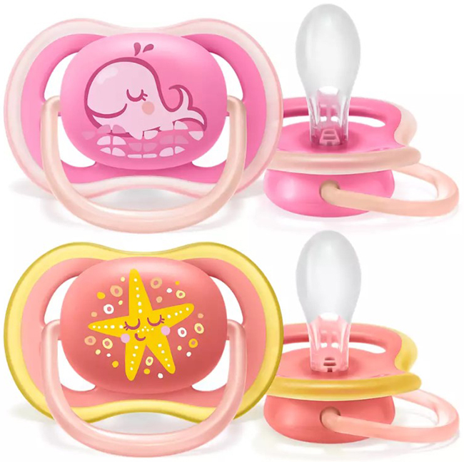 AVENT ULTRA AIR SUCCHIETTO BALENA/STELLA FEMMINA 6-18 MESI 2 PEZZI - UniversoFarmacie.it