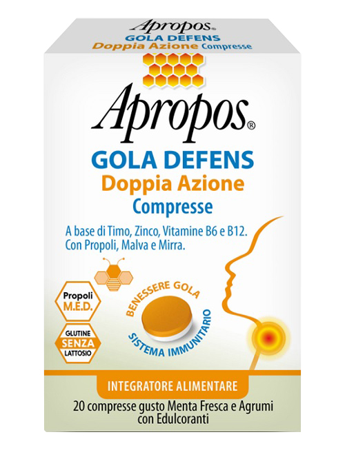 APROPOS GOLA DEFENS DOPPIA AZIONE 20 COMPRESSE - UniversoFarmacie.it