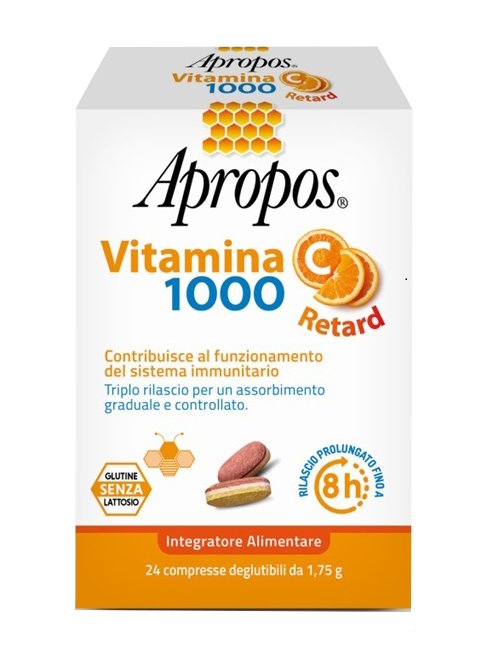 APROPOS VITAMINA C 1000 A RILASCIO PROLUNGATO 24 COMPRESSE DEGLUTIBILI - UniversoFarmacie.it