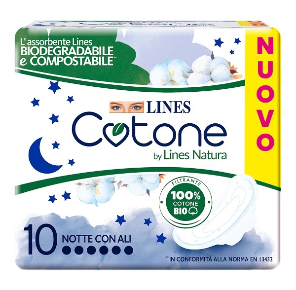 LINES COTONE BIO ULTRA NOTTE 10 PEZZI - UniversoFarmacie.it