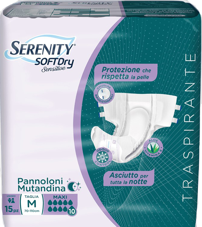 PANNOLONE MUTANDINA SERENITY SD SENSITIVE MAXI M 15 PEZZI - UniversoFarmacie.it
