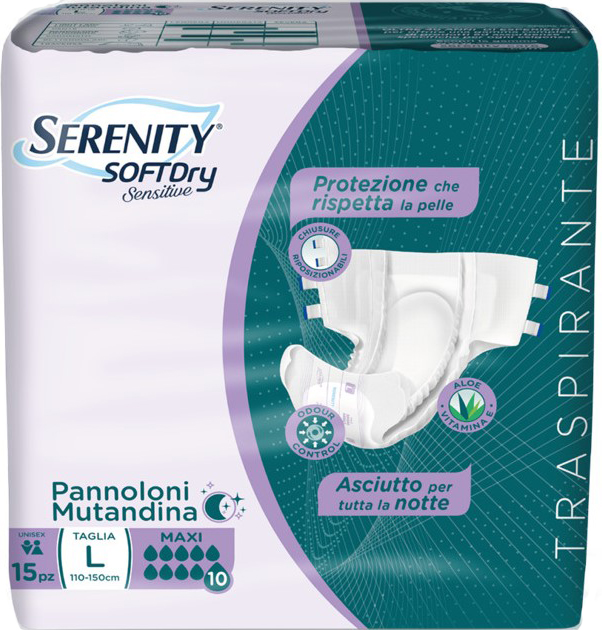 PANNOLONE MUTANDINA SERENITY SD SENSITIVE MAXI L 15 PEZZI - UniversoFarmacie.it