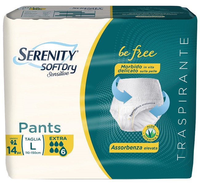 SERENITY PANTS SD SENSITIVE BE FREE EXTRA L 14 PEZZI - UniversoFarmacie.it
