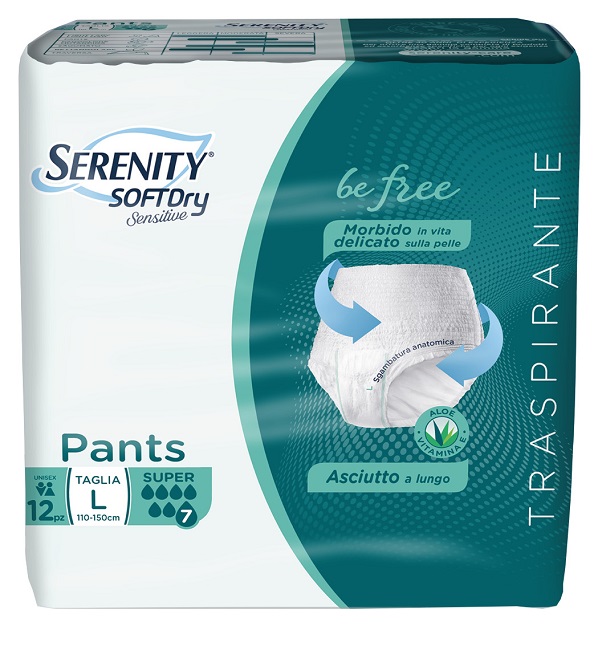 SERENITY PANTS SD SENSITIVE BE FREE SUPER L 12 PEZZI - UniversoFarmacie.it