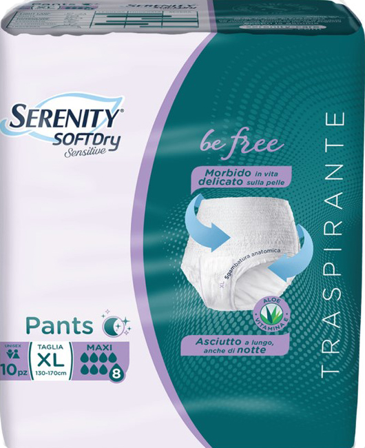 SERENITY PANTS SD SENSITIVE BE FREE MAXI XL 10 PEZZI - UniversoFarmacie.it